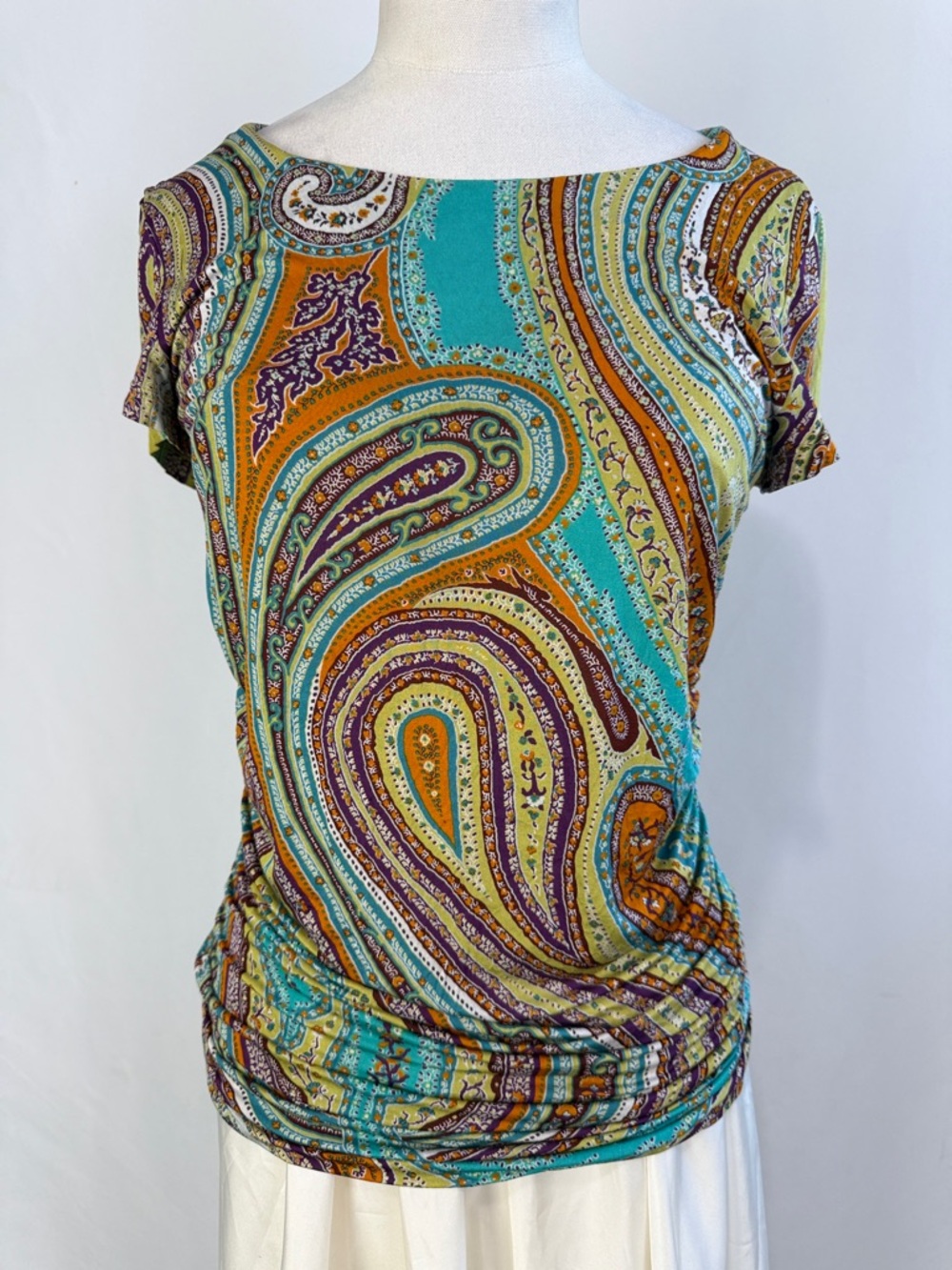 ETRO MULTI PRINT TOP W CINCHED SIDES